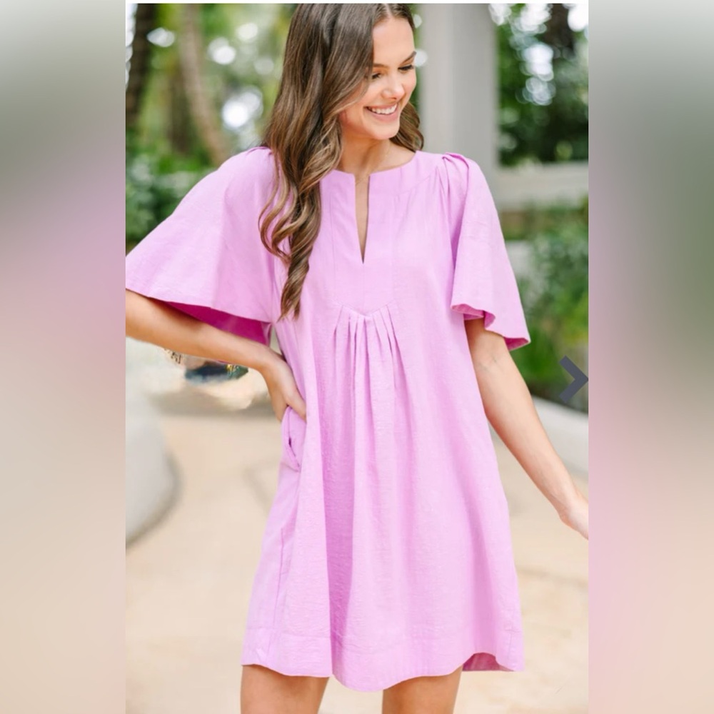 Just A Theory Lavender+Pink Cotton Dress | XL | Mint Julep Boutique | NWT - Picture 2 of 9